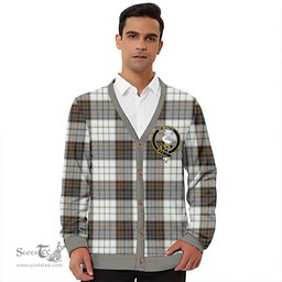Scottish Campbell of Cawdor Dress Weathered 2 Clan Crest Tartan V neck Knitted Fleece Cardigans