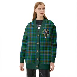 Scottish Cockburn (Coburn) Ancient Clan Crest Tartan V neck Knitted Fleece Cardigans