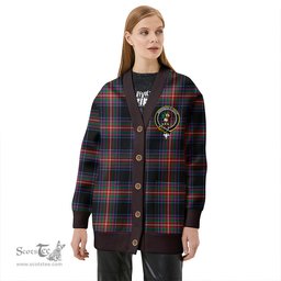 Scottish Braveheart Warrior (Watt #2) Ancient Clan Crest Tartan V neck Knitted Fleece Cardigans
