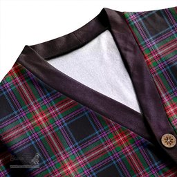 Scottish Braveheart Warrior (Watt #2) Ancient Clan Crest Tartan V neck Knitted Fleece Cardigans