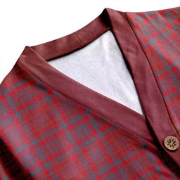 Scottish Campbell of Loudon Plaid Weathered 2 Clan Crest Tartan V neck Knitted Fleece Cardigans