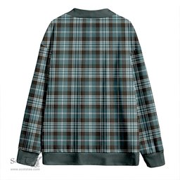 Scottish Clark Weathered Clan Crest Tartan V neck Knitted Fleece Cardigans