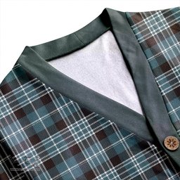 Scottish Clark Weathered Clan Crest Tartan V neck Knitted Fleece Cardigans