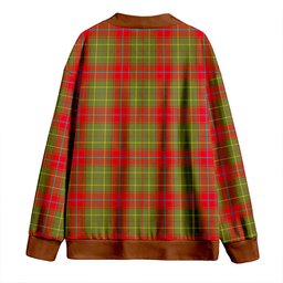 Scottish Burnett of Powis Modern Clan Crest Tartan V neck Knitted Fleece Cardigans