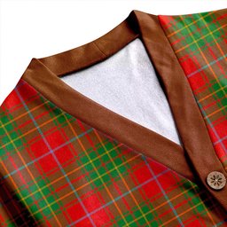 Scottish Burnett Ancient Clan Crest Tartan V neck Knitted Fleece Cardigans