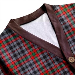 Scottish Borthwick Ancient Clan Crest Tartan V neck Knitted Fleece Cardigans