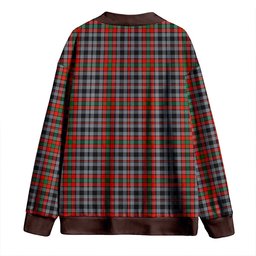 Scottish Borthwick Ancient Clan Crest Tartan V neck Knitted Fleece Cardigans
