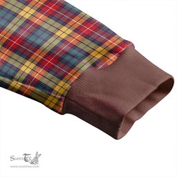 Scottish Buchanan Weathered Clan Crest Tartan V neck Knitted Fleece Cardigans