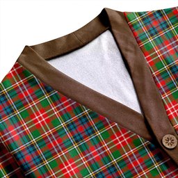 Scottish Christie Ancient Clan Crest Tartan V neck Knitted Fleece Cardigans
