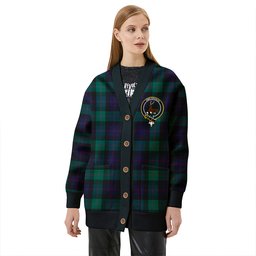 Scottish Blair Modern Clan Crest Tartan V neck Knitted Fleece Cardigans