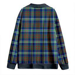 Scottish Cathcart Modern Clan Crest Tartan V neck Knitted Fleece Cardigans