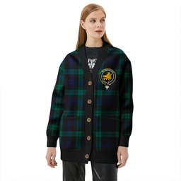 Scottish Campbell of Lochawe Modern 2 Clan Crest Tartan V neck Knitted Fleece Cardigans
