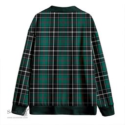 Scottish Cleghorn Modern Clan Crest Tartan V neck Knitted Fleece Cardigans