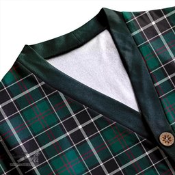 Scottish Cleghorn Modern Clan Crest Tartan V neck Knitted Fleece Cardigans