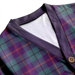 Scottish Carmichael Weathered 2 Clan Crest Tartan V neck Knitted Fleece Cardigans