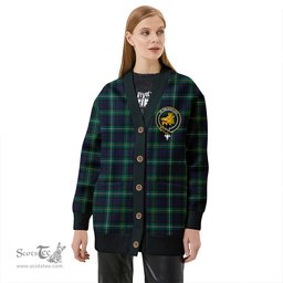 Scottish Campbell of Loudon (Campbell Louden) Modern 2 Clan Crest Tartan V neck Knitted Fleece Cardigans