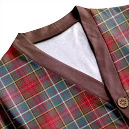 Scottish Crozier Weathered Clan Crest Tartan V neck Knitted Fleece Cardigans