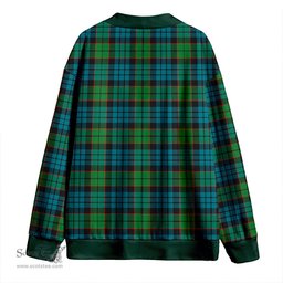Scottish Fletcher Family Ancient Clan Crest Tartan V neck Knitted Fleece Cardigans