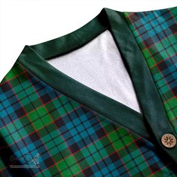 Scottish Fletcher Family Ancient Clan Crest Tartan V neck Knitted Fleece Cardigans