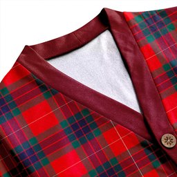 Scottish Fraser Modern Clan Crest Tartan V neck Knitted Fleece Cardigans