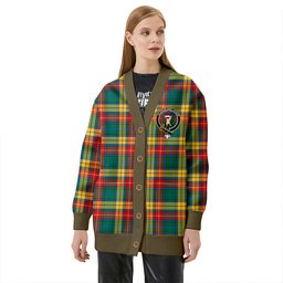 Scottish Buchanan Ancient Clan Crest Tartan V neck Knitted Fleece Cardigans