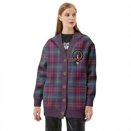 Scottish Hart Weathered Clan Crest Tartan V neck Knitted Fleece Cardigans