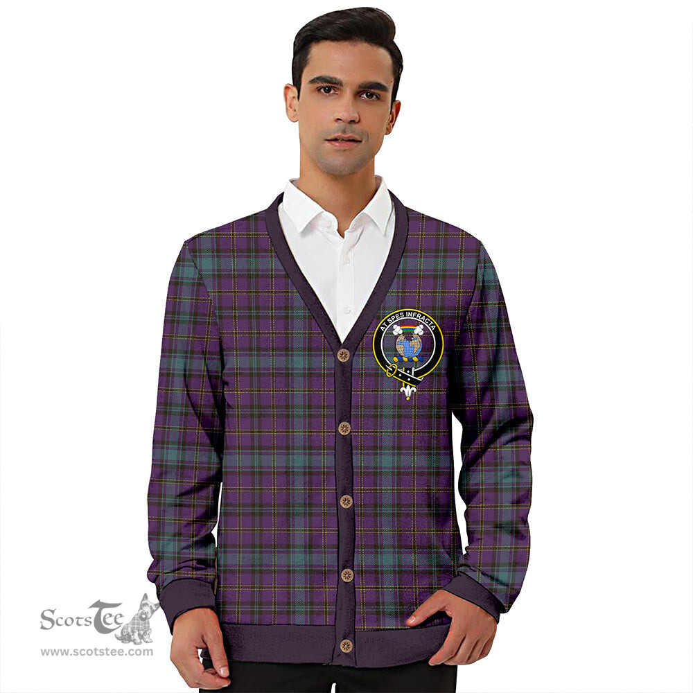 Scottish Hope Vere Weathered Clan Crest Tartan V neck Knitted Fleece Cardigans