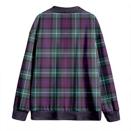 Scottish Davidson Weathered Clan Crest Tartan V neck Knitted Fleece Cardigans