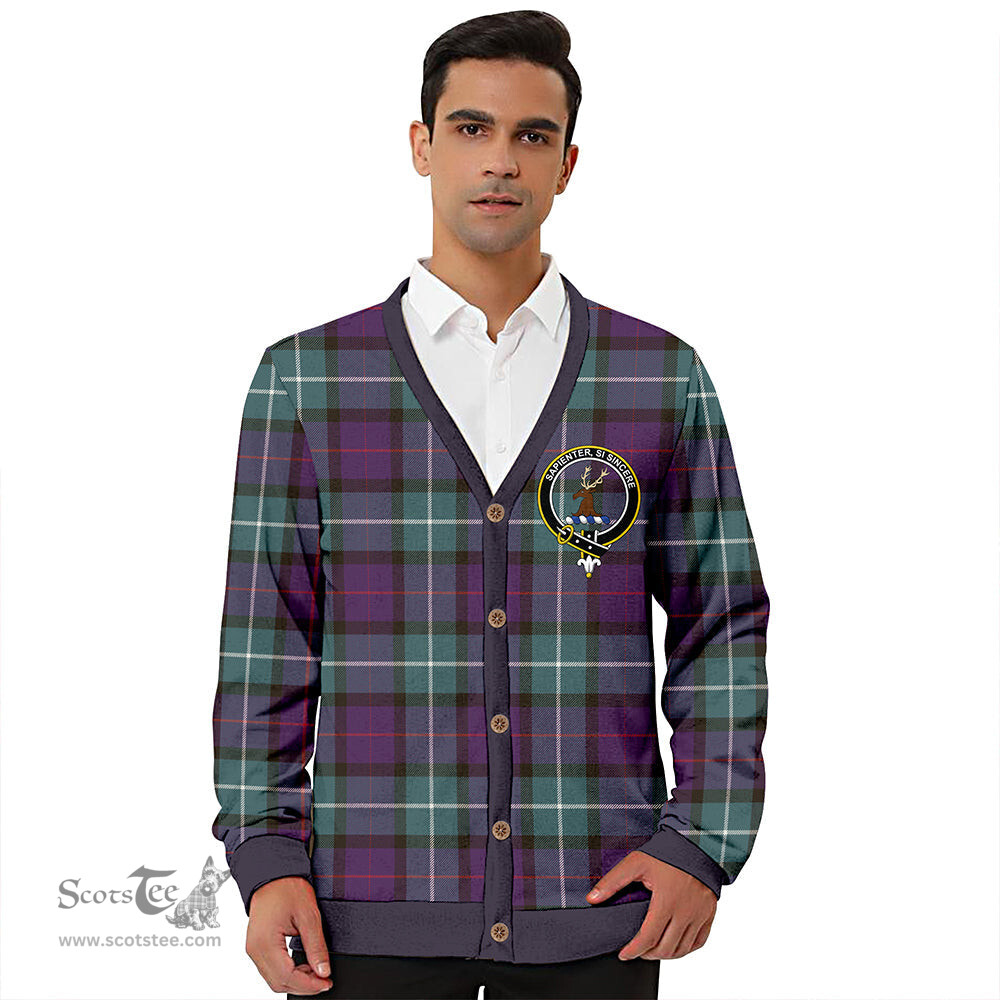 Scottish Davidson Weathered Clan Crest Tartan V neck Knitted Fleece Cardigans