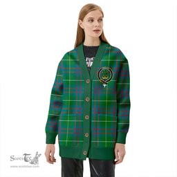 Scottish Hamilton of Clayton Ancient Clan Crest Tartan V neck Knitted Fleece Cardigans