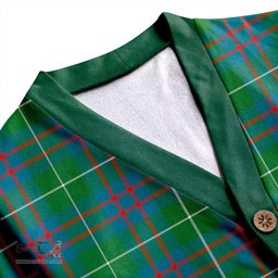 Scottish Hamilton of Clayton Ancient Clan Crest Tartan V neck Knitted Fleece Cardigans