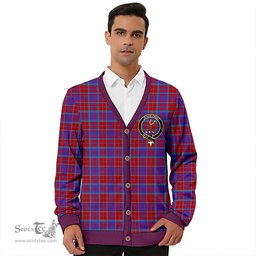 Scottish Fraser of Reelig Modern Clan Crest Tartan V neck Knitted Fleece Cardigans