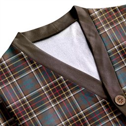 Scottish Hislop #2 Weathered Clan Crest Tartan V neck Knitted Fleece Cardigans