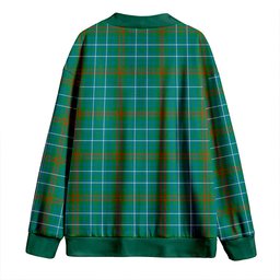 Scottish Edmonstone Modern Clan Crest Tartan V neck Knitted Fleece Cardigans