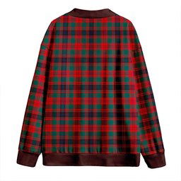 Scottish Fulton 1999 Modern Clan Crest Tartan V neck Knitted Fleece Cardigans