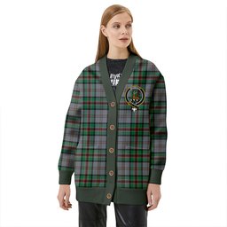 Scottish Dinwoodie Ancient Clan Crest Tartan V neck Knitted Fleece Cardigans