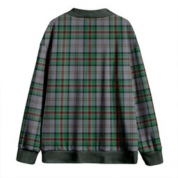 Scottish Dinwoodie Ancient Clan Crest Tartan V neck Knitted Fleece Cardigans