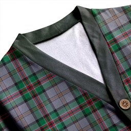 Scottish Dinwoodie Ancient Clan Crest Tartan V neck Knitted Fleece Cardigans