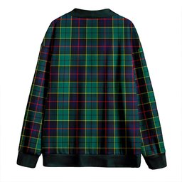 Scottish Forsyth Modern Clan Crest Tartan V neck Knitted Fleece Cardigans