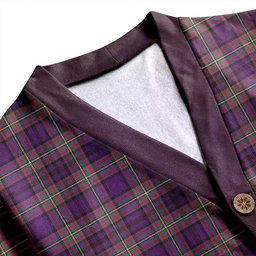 Scottish Gillies Weathered Clan Crest Tartan V neck Knitted Fleece Cardigans