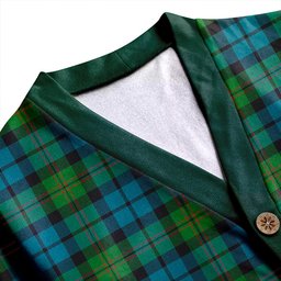 Scottish Dundas Ancient Clan Crest Tartan V neck Knitted Fleece Cardigans