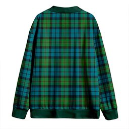Scottish Dundas Ancient Clan Crest Tartan V neck Knitted Fleece Cardigans