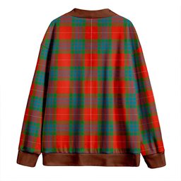 Scottish Fraser Ancient Clan Crest Tartan V neck Knitted Fleece Cardigans