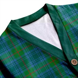 Scottish Cranston Modern Clan Crest Tartan V neck Knitted Fleece Cardigans