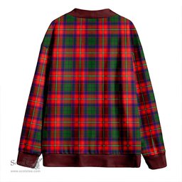 Scottish Hopkirk Clan Crest Tartan V neck Knitted Fleece Cardigans