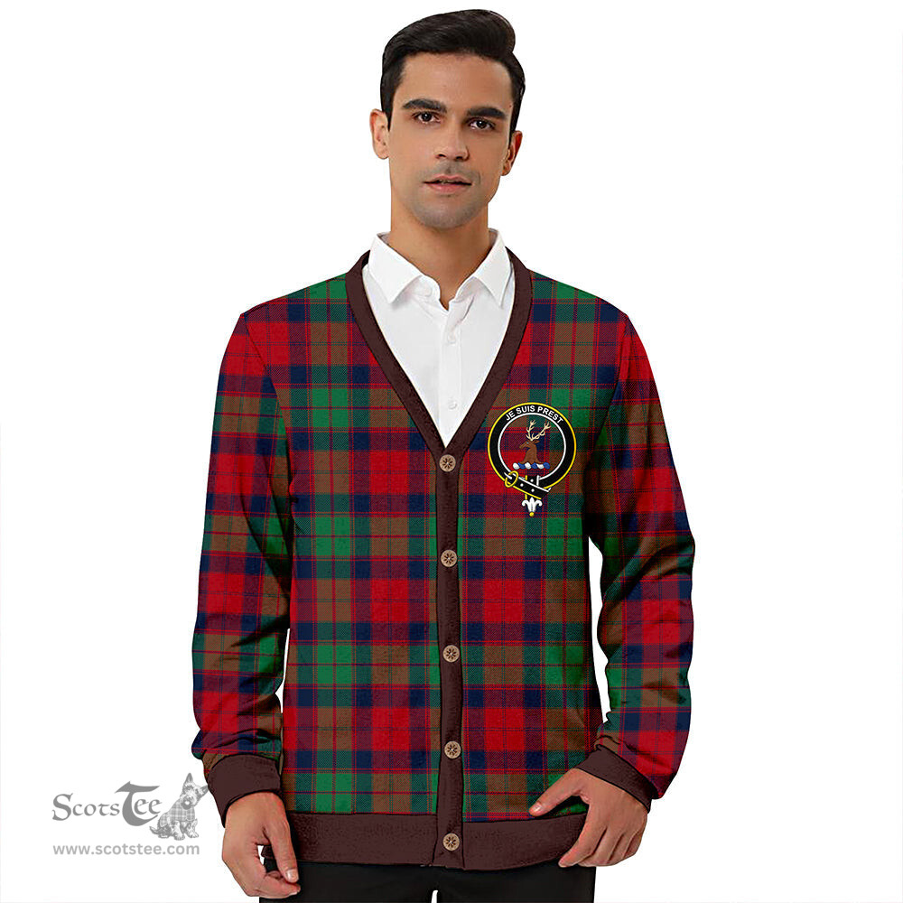 Scottish Fraser of Altyre Modern Clan Crest Tartan V neck Knitted Fleece Cardigans