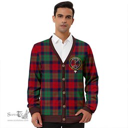Scottish Fraser of Altyre Modern Clan Crest Tartan V neck Knitted Fleece Cardigans