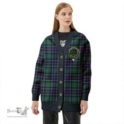 Scottish Cooper Modern Clan Crest Tartan V neck Knitted Fleece Cardigans
