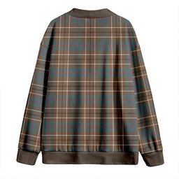 Scottish Duncan Weathered Clan Crest Tartan V neck Knitted Fleece Cardigans