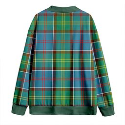 Scottish Colville District Clan Crest Tartan V neck Knitted Fleece Cardigans